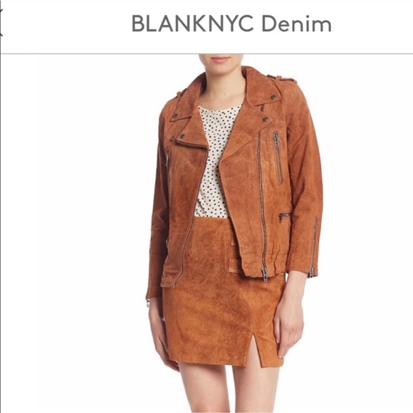 NWT Blank NYC Brown Suede Western Leather Skirt Size 31/12 - Picture 3 of 8